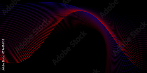 Line Blue and red life line design gradient wave music noise good. Modern nice simple art