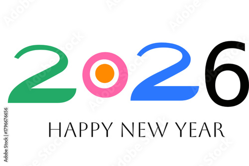 Happy New Year 2026 with Colorful Celebration Poster