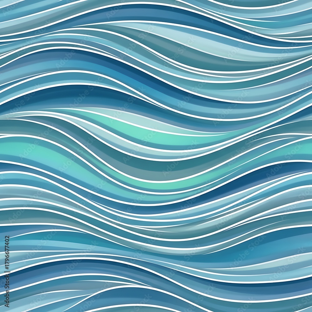 Obraz premium Abstract flowing blue and teal wave pattern background for design elements