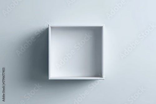 Empty white box on light gray background