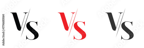 White and black versus vs icon, black and white  versus letter, black and white vs icon. EPS 10 .