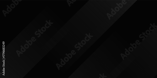 Black abstract background design. Modern wavy line pattern (guilloche curves) in monochrome colors. Premium stripe texture for banner, business backdrop. Dark horizontal