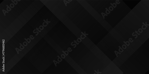 Black abstract background design. Modern wavy line pattern (guilloche curves) in monochrome colors. Premium stripe texture for banner, business backdrop. Dark horizontal