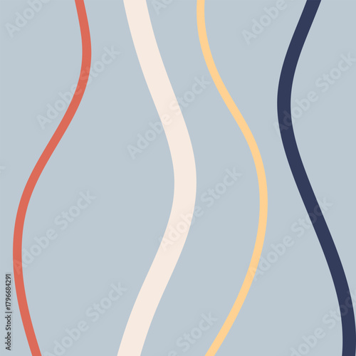 Elegant pastel curves glide effortlessly across teal.