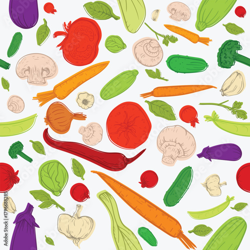 seamless pattern with vegetables