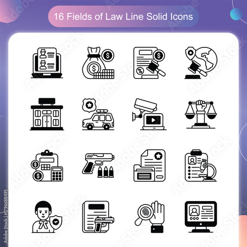 Fields of Law Solid Style Set 3