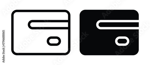 Minimalistic Black and White Credit Card Icons for Financial Design Projects