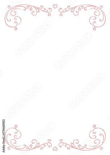 ヴィンテージ風のシンプルなハートフレーム