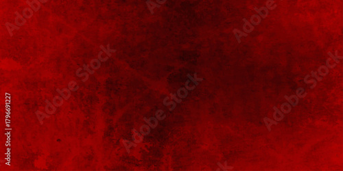 Dark red grunge texture background with heavy black vignette stain and old distressed vintage using for horror themes, rock music album covers.