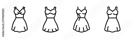 Chic off shoulder mini dresses fashion design sketch collection clothing apparel