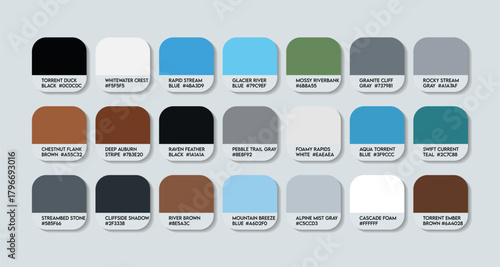 Merganetta armata Color Palette. torrent duck (Merganetta armata) is a member of the duck, goose and swan family Anatidae. Merganetta armata color Tone Swatch Chart with HEX Codes and Color Names.