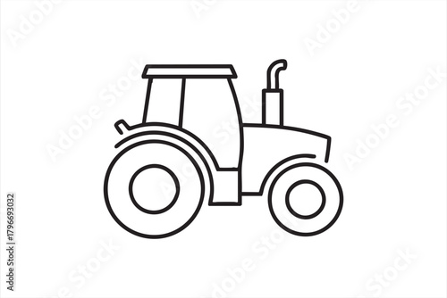 Farming machinery outline symbol for field work and crop production