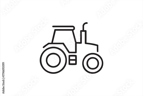 Clean vector tractor icon for agricultural equipment branding