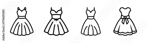 Four charming tulle dresses with straps and skirts for fashion design ideas