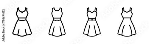 Simple line art midi dresses featuring a-line skirts and spaghetti straps set