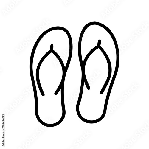 Outline icon of pair of flip-flops summer footwear