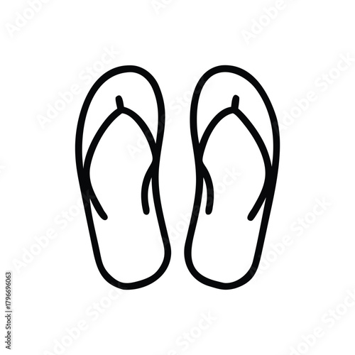 Flip-flops sandals outline simple vector icon sign