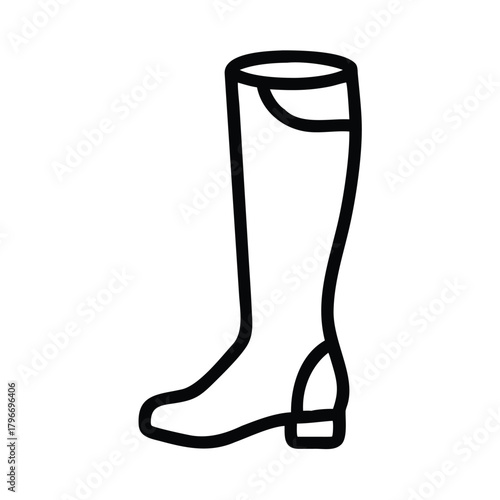 Knee high fashion or riding boot line icon vector