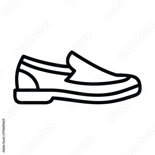 Loafer shoe line icon vector illustration concept