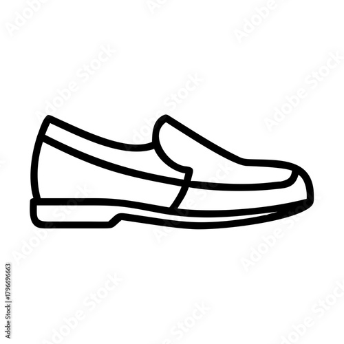 Loafer slip-on shoe footwear outline vector graphic icon