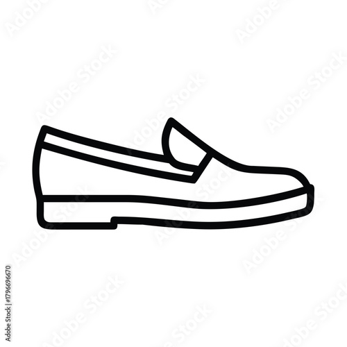 Loafer shoe vector icon line drawing illustration