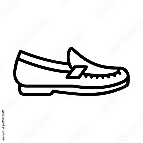 Casual classic slip-on loafer shoe outline icon