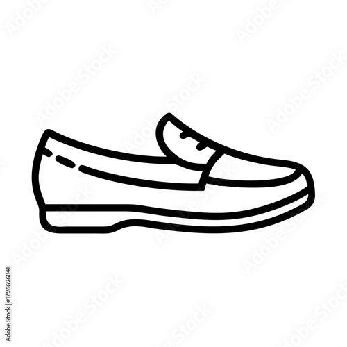 Outline icon of a stylish casual leather slip-on shoe.