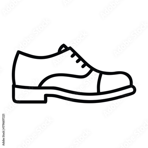 Outline vector icon of classic formal men's laced shoe