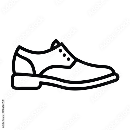 Classic professional business oxford shoe outline icon