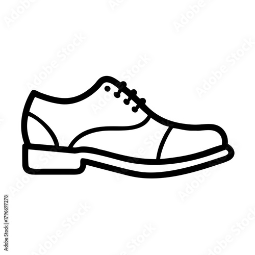 Outline icon of a classic men's formal dress shoe