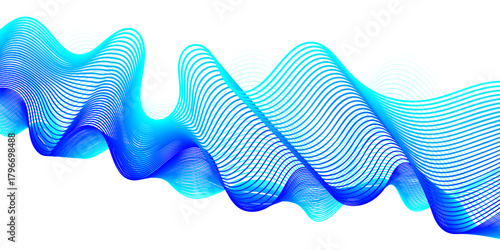 Abstract blue background with dynamic curve lines, wave motion pattern, and gradient color design for modern business card backdrop