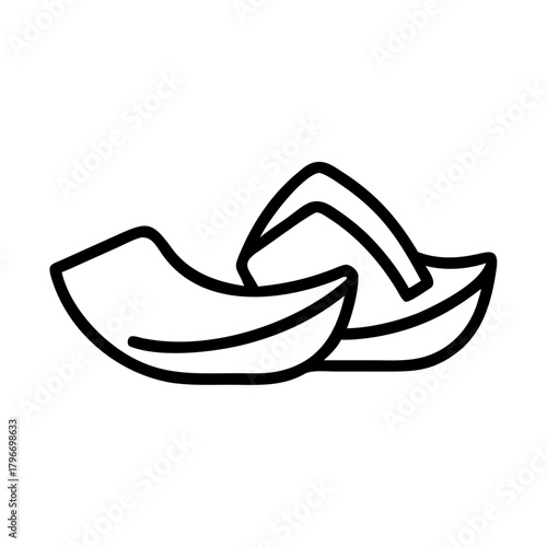 Minimalist outline icon representing summer flip-flops shoes