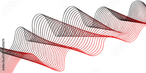 Vibrant red satin ribbon forming a decorative loop against a pure white background