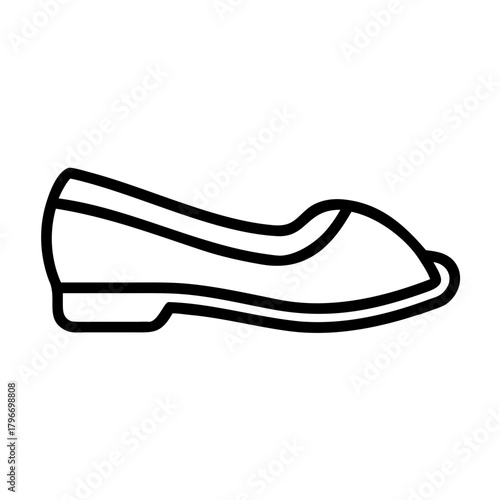 Simple line icon of female footwear casual slip on shoe