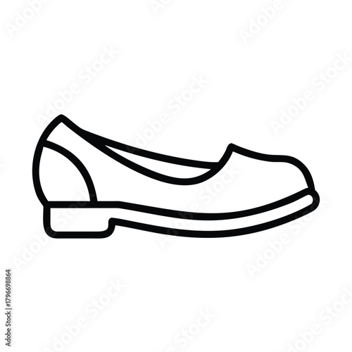 Outline icon of a simple ballet flat shoe or slipper