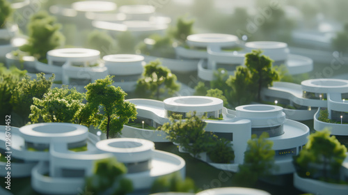 Wallpaper Mural Modern architecture showcases innovative design with white structures and lush greenery, creating harmonious environment Torontodigital.ca