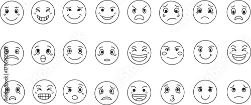 Emoji expression set Vector