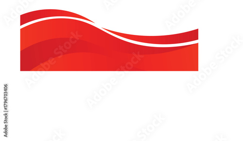 Vector red line background curve element with white space for text and message design, overlapping layers, vector