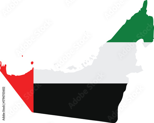 Dubai map icon. vector illustration symbol design.
United Arab Emirates Flag Map Outline Vector for Infographics