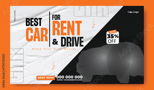Reliable Car Rentals Promotion Design Set (Cover, Post, Flyer)
Modern Vehicle Rental Advertising Templates with 35% Off Offer.
Spend Less Explore More, Car Rental Marketing Kit
Luxury Red Sports Car.