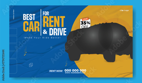 Reliable Car Rentals Promotion Design Set (Cover, Post, Flyer)
Modern Vehicle Rental Advertising Templates with 35% Off Offer.
Spend Less Explore More, Car Rental Marketing Kit
Luxury Red Sports Car.