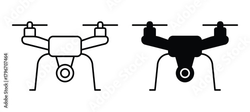 Minimalistic Drone Design in Black and White for Technology Themes