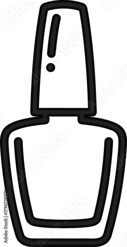 Nail polish bottle vector line icon representing beauty products and cosmetic packaging for personal care