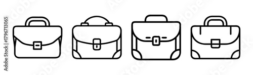 Collection of briefcase icons representing business and professional luggage options