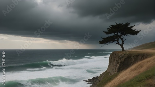 storm clouds over the sea