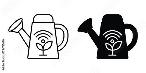 Smart Watering Can Icon for Modern Gardening Technology and Innovation