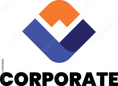 Modern V Arrow Corporate Logo, Geometric Colorful Business Logo