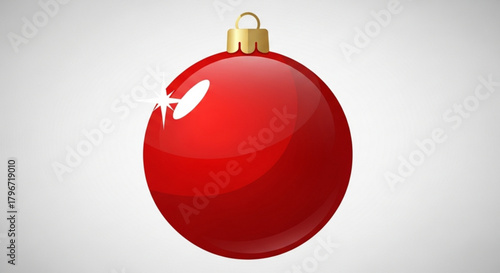 Golden christmas bell with holly berries and leaves on a white background creating a festive holiday season illustration