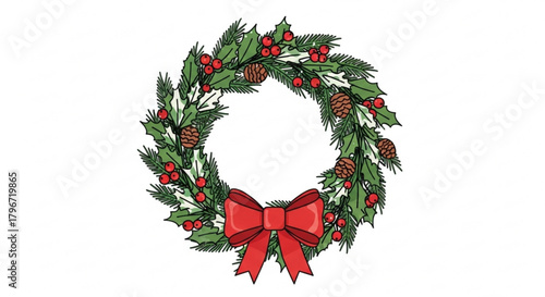 Festive christmas stocking with snowflakes and zigzag patterns in red and green colors for holiday decorations and seasonal cheer