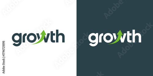 Modern growth logo design template illustration. Abstract arrow shape vector design with technology model. Symbol for business startup, marketing, finance and management company